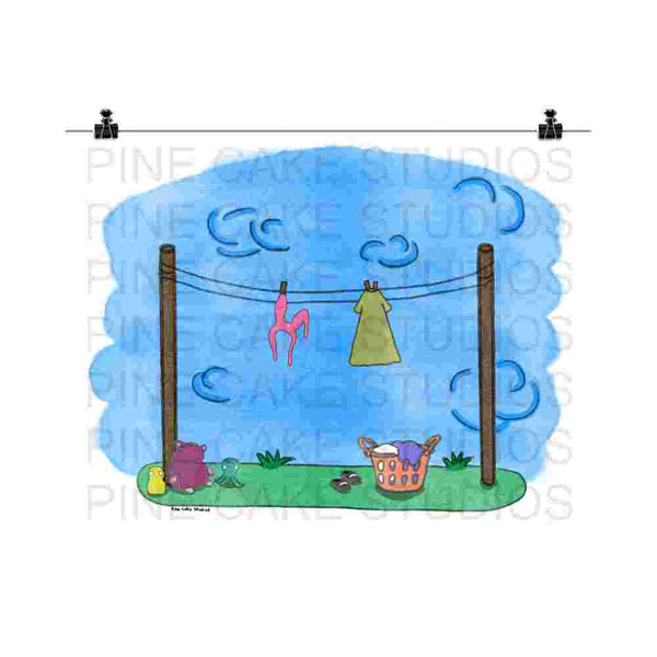 Louise Clothesline Print